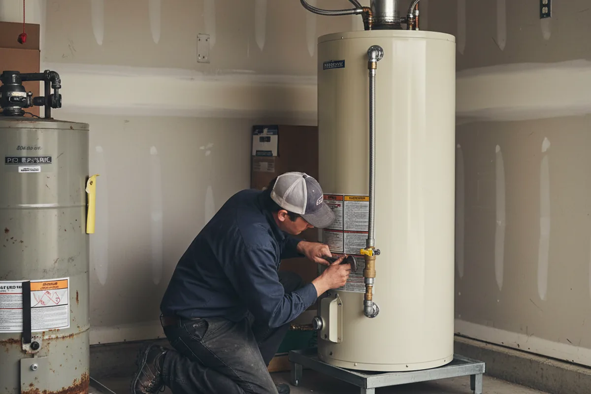 Water heater and shutoff valve replacement in Newark